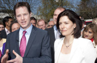 Liberal Democrat Leader Nick Clegg and wife Miriam Gonzalez Durantez visit the Maternity Unit at Kingston Hospital, London, Britain - 17 Apr 2010