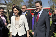 Liberal Democrat Leader Nick Clegg and wife Miriam Gonzalez Durantez visit the Maternity Unit at Kingston Hospital, London, Britain - 17 Apr 2010