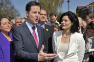 Liberal Democrat Leader Nick Clegg and wife Miriam Gonzalez Durantez visit the Maternity Unit at Kingston Hospital, London, Britain - 17 Apr 2010
