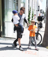 Victoria and David Beckham take the boys to Pinkberry Part 2