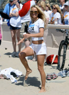 Pamela Anderson Takes To The Beach To Support PETA!