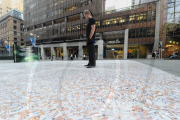 219,000 imitation cigarettes appeared overnight as an art installation under glass to illustrate how many cigarettes an average smoker smokes in 30 years, Sydney, Australia - 01 May 2010
