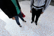 219,000 imitation cigarettes appeared overnight as an art installation under glass to illustrate how many cigarettes an average smoker smokes in 30 years, Sydney, Australia - 01 May 2010