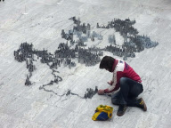 Ephemicropolis, a city made of staples by Peter Root, Britain - May 2010