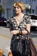 Newly blonde MISCHA BARTON seen leaving the 'Byron & Tracey' salon the second day in a row