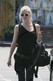 'No Doubt' singer GWEN STEFANI seen without her trademark red lipstick shopping with KINGSTON and GAVIN
