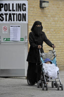 General Election 2010, Asian voters at an east London polling station - 06 May 2010