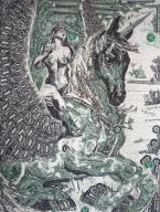 Artmoney dollar bill art, Riga, Latvia - May 2010