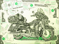 Artmoney dollar bill art, Riga, Latvia - May 2010