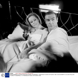 SEAN CONNERY & LUCIANA PAOLUZZI FILMING "THUNDERBALL" PINEWOOD STUDIOS.16TH MARCH 1965.