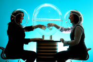 'Social Spheres', plastic speech bubbles that allow you to hold a private conversation in noisy pubs and clubs, Edinburgh, Scotland - 12 May 2010