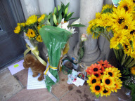 Hundreds of sunflowers gracing Michael Jackson's resting place at Forest Lawn