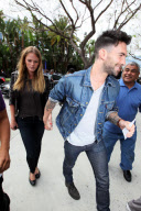 Pout hottie MEGAN FOX and boyfriend BRIAN AUSTIN GREEN leaving the LA Lakers game in Los Angeles