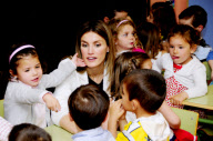 Los Principes de Asturias visitan el colegio Infanta Leonor.