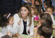 Los Principes de Asturias visitan el colegio Infanta Leonor.