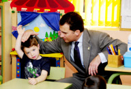 Los Principes de Asturias visitan el colegio Infanta Leonor.