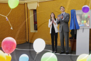 Los Principes de Asturias visitan el colegio Infanta Leonor.