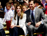 Los Principes de Asturias visitan el colegio Infanta Leonor.