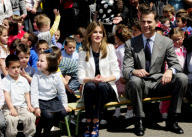 Los Principes de Asturias visitan el colegio Infanta Leonor.