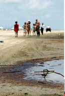LA: OIL WASHES ASHORE ON GRAND ISLE, LOUISIANA