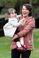 Milla Jovovich and Ever have a play date at Coldwater Park