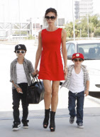 Victoria Beckham and her too cool sons at LAX