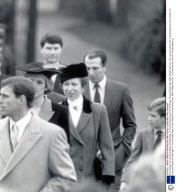 Commander Tim Laurence Before His Marriage To The Princess Royal. Picture Shows Princess Anne Capt. Mark Phillips And Cdr. Tim Laurence At Church In Sandringham.ty