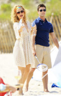 Kate Hudson Plays Badminton With Colin Egglesworth On The Set Of "Something Borrowed"