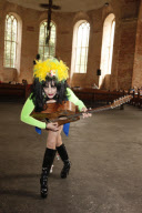 Punker legend NINA HAGEN promotes her new album 'Personal Jesus' in a neon green polyester dress