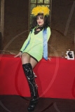 Punker legend NINA HAGEN promotes her new album 'Personal Jesus' in a neon green polyester dress