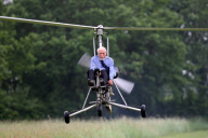 94-year-old former James Bond stunt pilot aiming to break autogyro speed record, Norfolk, Britain - 10 Jun 2010