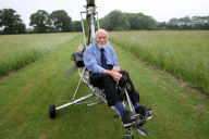 94-year-old former James Bond stunt pilot aiming to break autogyro speed record, Norfolk, Britain - 10 Jun 2010