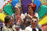Kelly and Sharon Osbourne get the royal treatment at Los Angeles Pride Parade