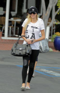 Heiress PARIS HILTON with Chanel beanie hat shopping at Blick Art Materials in West Hollywood
