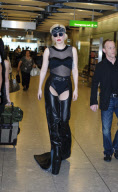 MATRIX Lady Gaga falls over at Heathrow airport