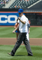 Prince Harry makes the first pitch at The Mets game at Citi Field, New York, America - 26 Jun 2010