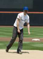 Prince Harry makes the first pitch at The Mets game at Citi Field, New York, America - 26 Jun 2010