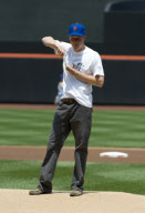 Prince Harry makes the first pitch at The Mets game at Citi Field, New York, America - 26 Jun 2010