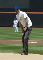 Prince Harry makes the first pitch at The Mets game at Citi Field, New York, America - 26 Jun 2010