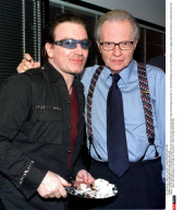 LA:Bono helps CNN talk show host Larry King