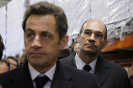 Nicolas Sarkozy visits a 'social grocery' in Compiegne