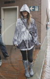 Rachel Bilson out and about on a rainiy day wearing her trendy Hunter boots by Jimmy Choo, Beverly Hills, Los Angeles, America - 05 Feb 2010