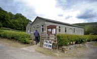Village hall polling station in Church Houses in Farndale on the North York Moors, Yorkshire, Britain - 11 Jun 2010