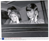Princes Charles - Prince Of Wales - October 1956 The Queen Accompanied By Princess Anne And Prince Charles Returned To London From Balmoral By Train This Morning. Photo Shows: A Wave To The Crowd As They Leave Euston Station In The Royal Car....royal