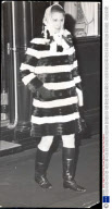 Princess Anne Now Princess Royal - February 1969 Princess Anne Arrives Back At Liverpool Street. Sandringham-from Hloiday Wearing A Black And White Fun Fur Coat And A Head Scarf With Pictures Of Her Mother The Queen On Horseback.... Princess Anne Was