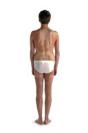Artist has tan-designs on his body, London, Britain - Jul 2010