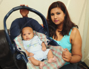 Six-week-old baby survives without a scratch after being flung from car moving at 70mph, Croydon, Surrey, Britain - 09 Jun 2010