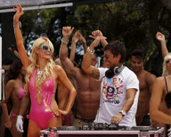 Heiress PARIS HILTON parties in Ibiza, Spain