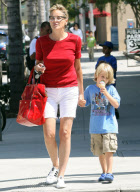 Sharon Stone Goes Sans Makeup For An Ice Cream With Her Son!