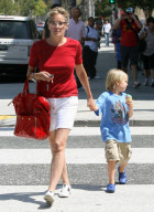 Sharon Stone Goes Sans Makeup For An Ice Cream With Her Son!